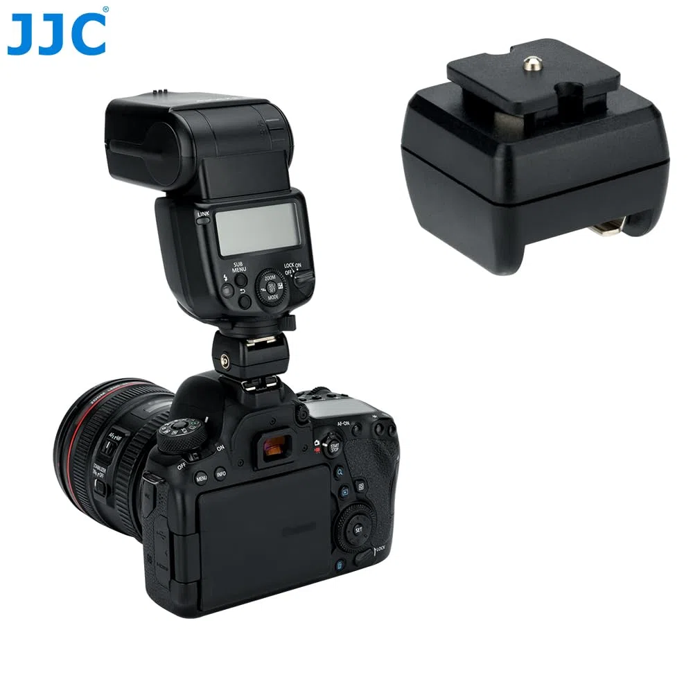 JJC Compatibile con flash da studio su scarpe standard ISO o Multi Interface Shoe, adattatore flash con presa Sync (2 pezzi)