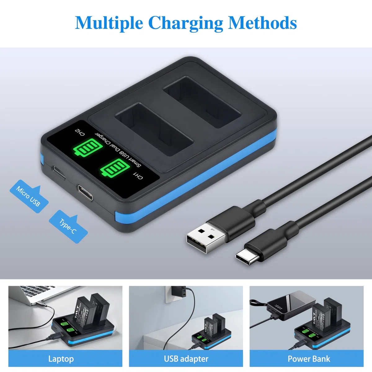 2 batterie e caricabatterie LP-E12 da 1200 mAh per Canon PowerShot SX70 HS, EOS M50, M50 Mark II, EOS M100, 100D, M, M2, M10, Rebel SL1, Kiss X7