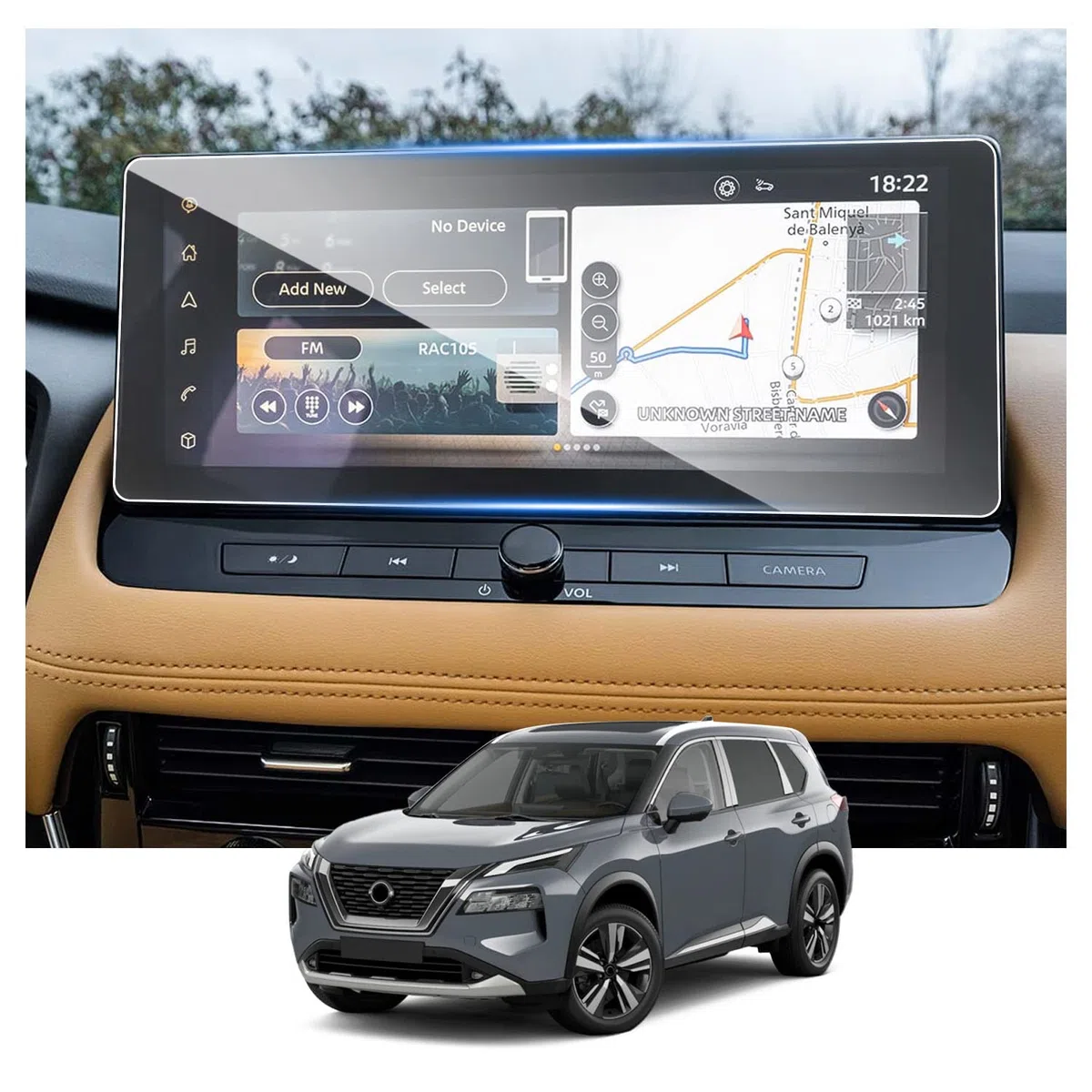Ruiya Compatibile con Nissan X-Trail T33 | Qashqai J12 e-Power 2022-2025 2026 12,3" Pellicola Protettiva per Navigatore, Protettiva per Display GPS Proteggi Schermo X-Trail Accessori 9H Antigraffio