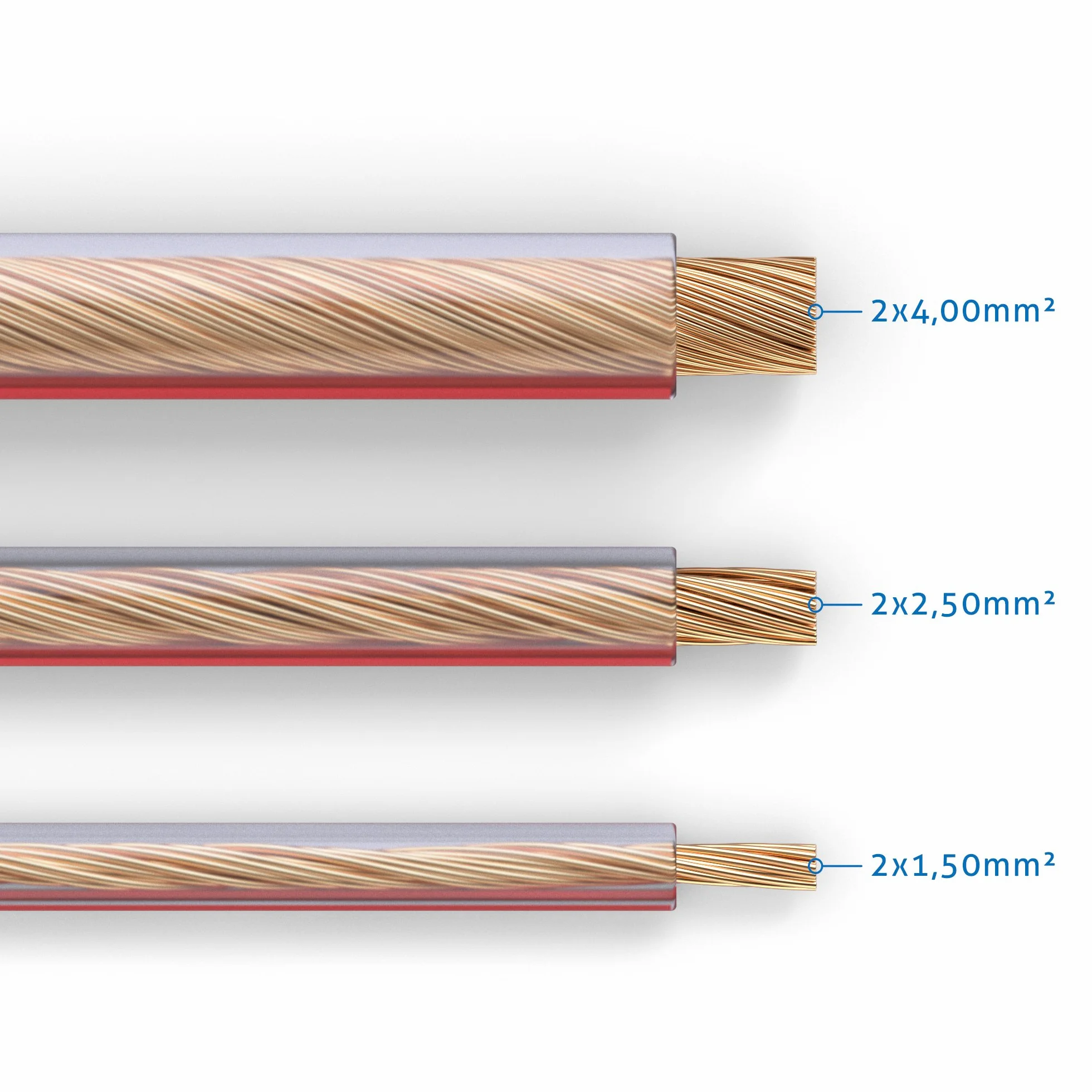 PureLink Cavo per altoparlante, OFC 2 x 4,00 mm², 0,20 mm, 10 m, cavo in rame puro per HiFi, cassette subwoofer, cavo audio con marcatura di polarità, trasparente