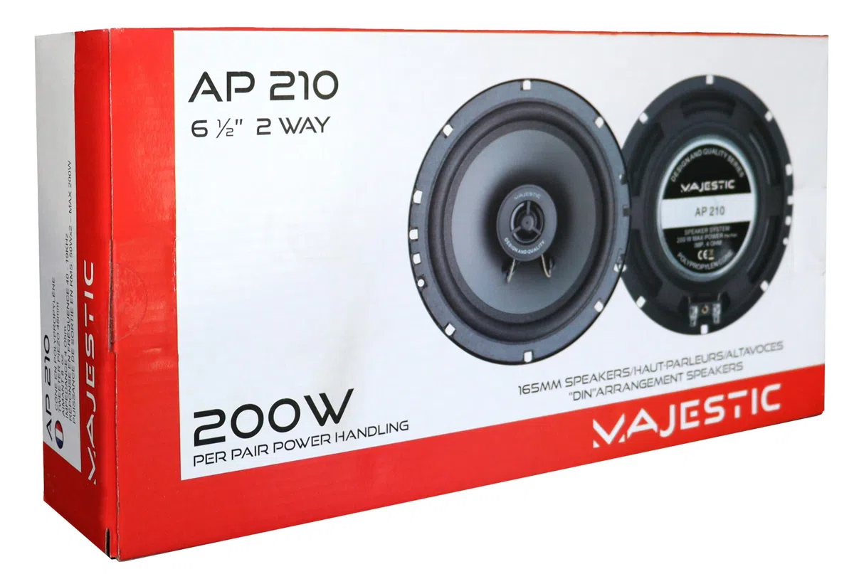 Majestic AP 210 SC – Coppia di altoparlanti per auto 165mm (6 1/2”), 200W, 2 vie, confezione scatola