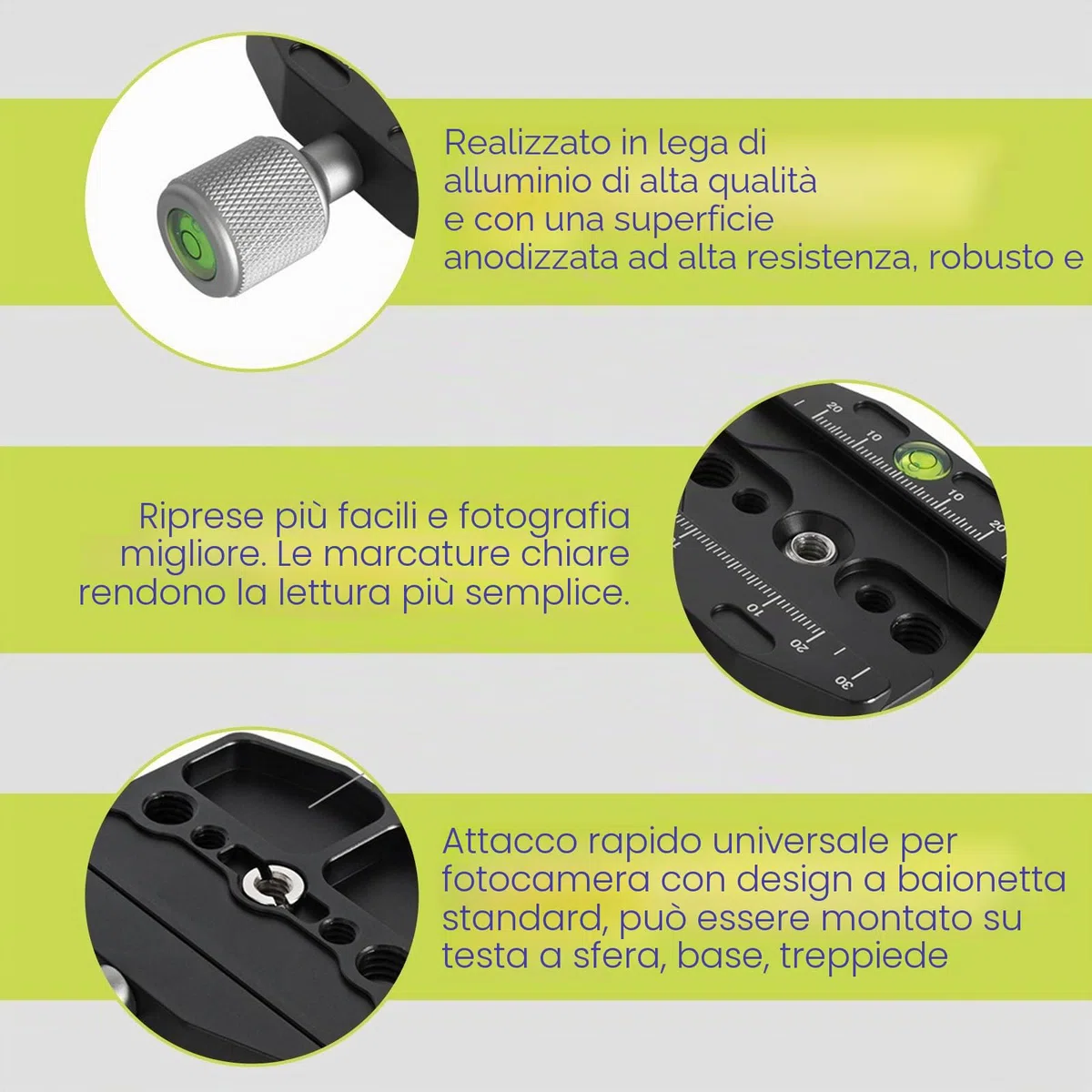 Piastra a sgancio rapido 90 mm, morsetto Quick Release Plate Clamp per Arca-Swiss, QR-90N, clip in metallo, piastra a sgancio rapido universale