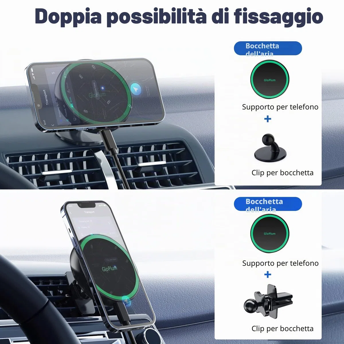 Caricatore Wireless Auto Magnetico da 15W Ricarica, magsafe Caricabatterie Senza Fili Supporto Telefono, Compatibile con iPhone 114/13 Pro/13 mini/13 PRO Max/12/12 Pro/12 PRO Max
