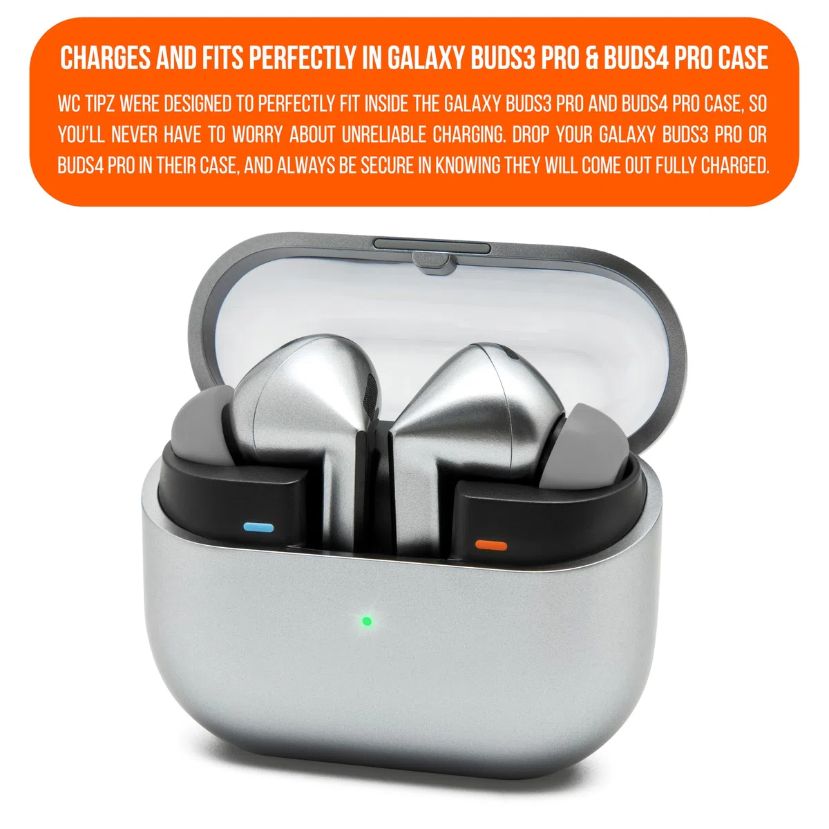 WC TipZ Galaxy – Gommini in Memory Foam Compatibili con Samsung Galaxy Buds Pro 3 & Pro 4 di Wicked Cushions | Comfort, Tenuta e Rimbalzo Migliorati | Grigio