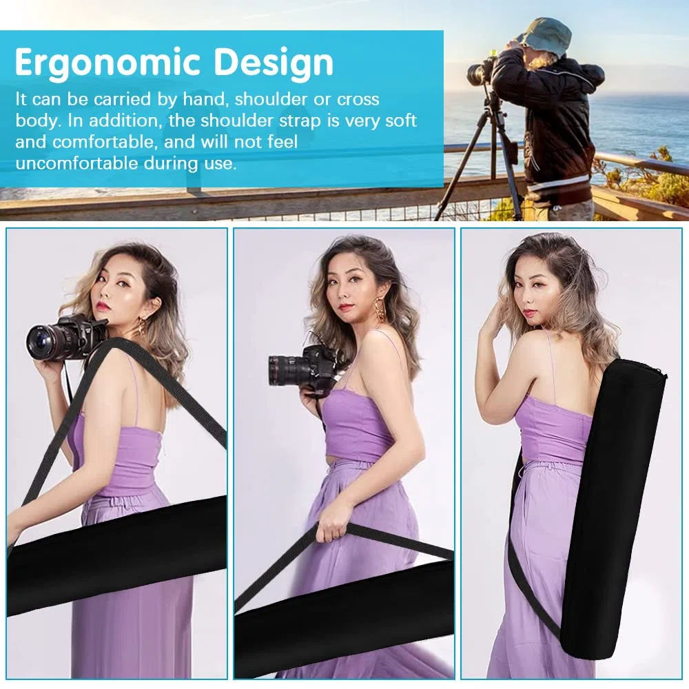 2 Pz Borsa per Treppiede in Tessuto Oxford Borsa per Cavalletto Sacca per Treppiede da 60cm e 100cm Custodie per Cavalletti Fotografici con Tracolla Regolabile per Fotocamera Portatile