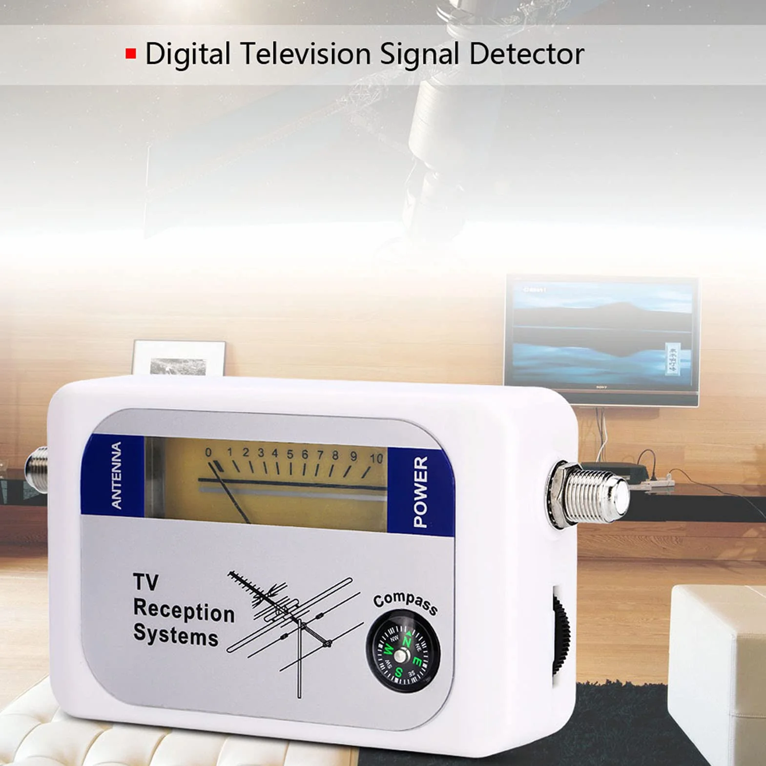 Socobeta Mini DVB-T Finder Antenna Signal Finder sensibilità Eccellente Cavo di Alimentazione Batteria AA