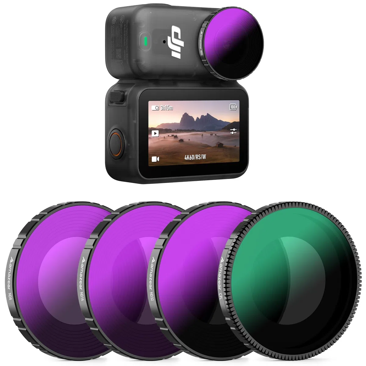 Set di filtri ND e CPL per DJI Nano, accessori Nano, confezione da 4 pezzi ND8 + ND16 + ND32 + CPL Kit di filtri di ricambio per lenti | Vetro ottico | HD | Resistente all'olio | Facile da usare |