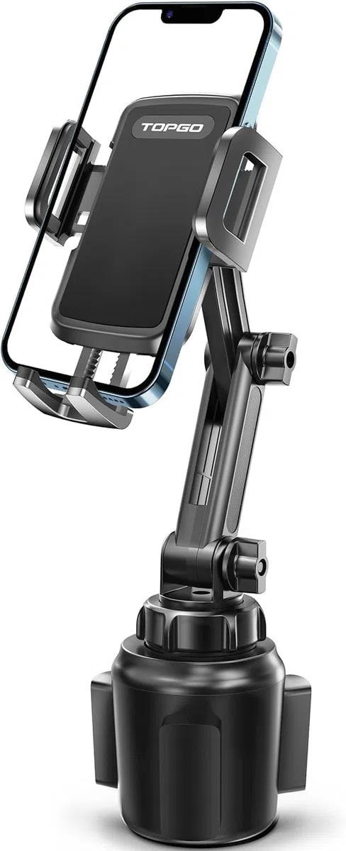 Supporto portabicchieri, supporto per telefono cellulare, supporto per cellulare per iPhone 14, Samsung e altri smartphone (Black)