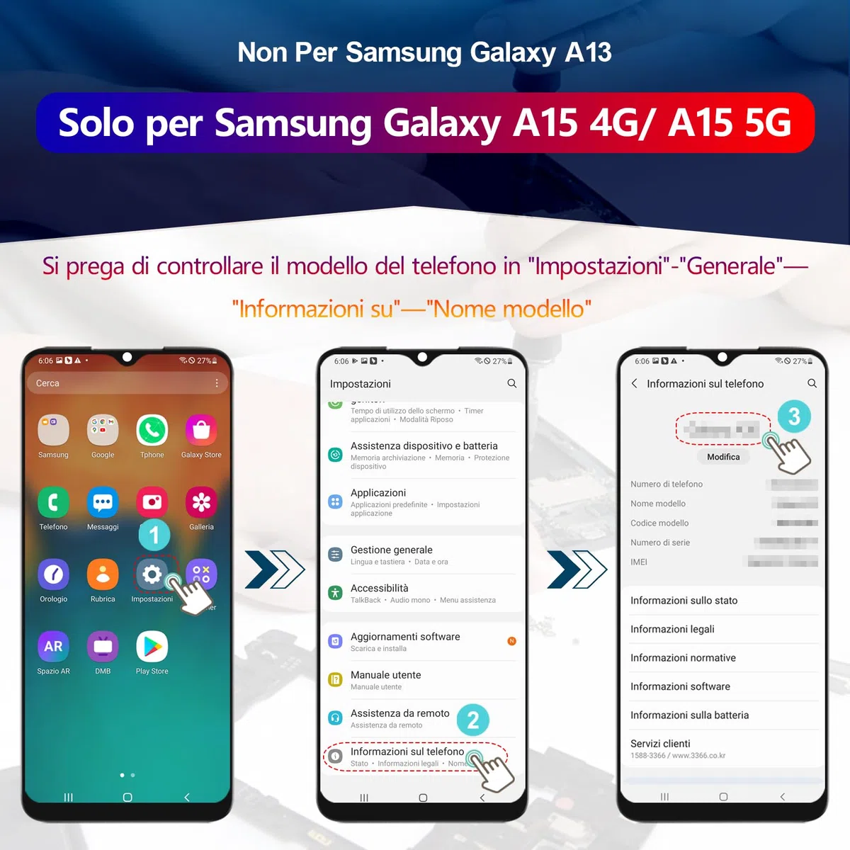RongZy LCD Schermo per Samsung Galaxy A15 4G di Ricambio Display Touch Screen Digitizer Parti di Riparazione per Samsung Galaxy A15 5G LCD Display con Strumenti(Nero con Cornice, 6.5")