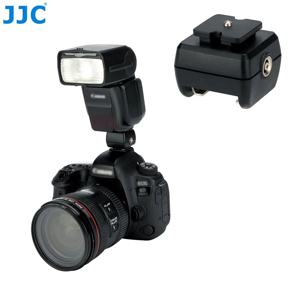 JJC Compatibile con flash da studio su scarpe standard ISO o Multi Interface Shoe, adattatore flash con presa Sync (2 pezzi)