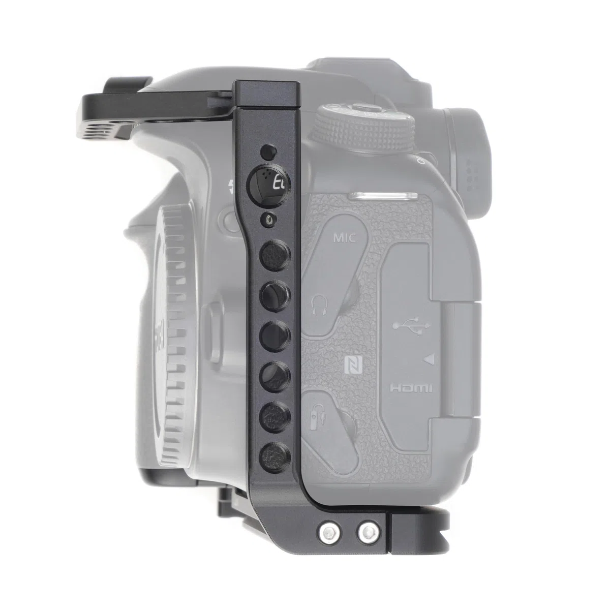 Hersmay - Gabbia per fotocamera EOS 90D, 80D, 70D, in alluminio, per fotocamere mirrorless Canon EOS 90D/80D/70D, con attacco a scarpa fredda, fori di posizionamento della maniglia, fori multipli per