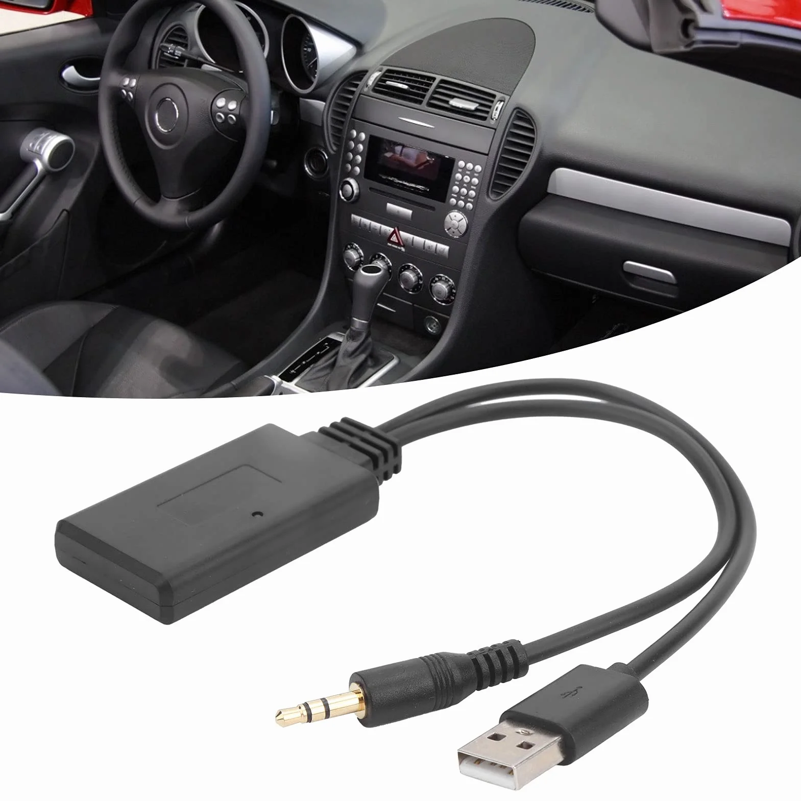 Aramox Ricevitore Bluetooth per Auto, Porta USB AUX + 5V / 12V 3,5 Mm Ricevitore Bluetooth 5.0 Senza Fili Connettore Adattatore Audio per Lettore Musicale