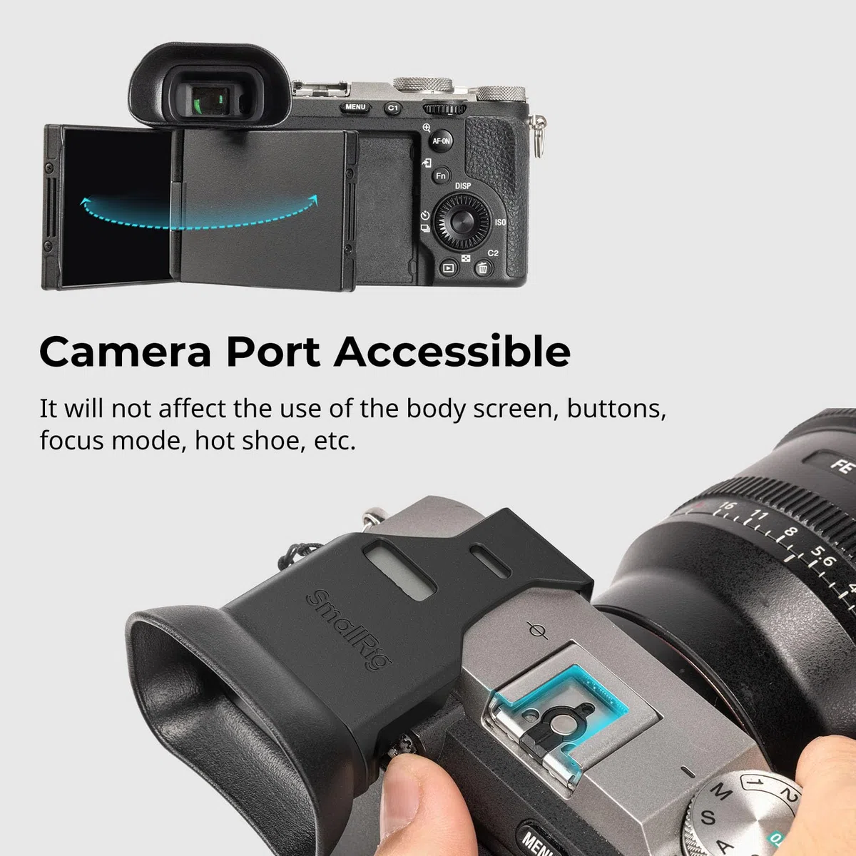 SMALLRIG A7CII A7CR Oculare per Mirino della Fotocamera, Oculare per Mirino con Piccolo Cordino, Materiale in Silicone Morbido, Migliora la Stabilità di Ripresa, per Sony Alpha 7C II/Alpha 7CR - 4819