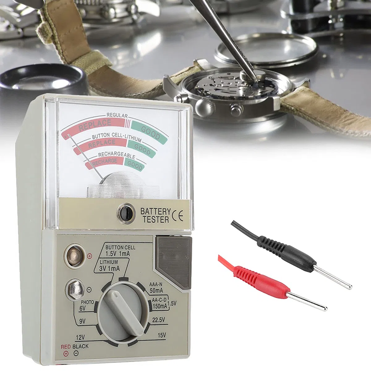 Tester Batteria Digitale Universale per Batterie a Bottone 9V e 1.5V - Misura Velocemente la Durata della Carica