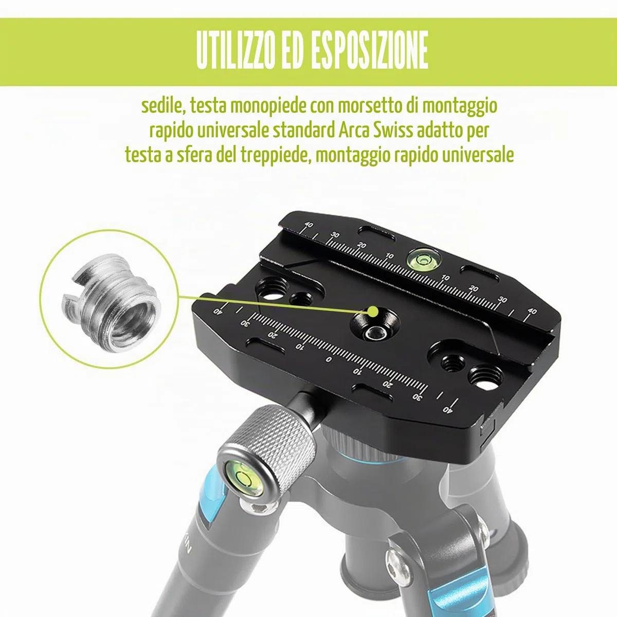 Piastra a sgancio rapido 90 mm, morsetto Quick Release Plate Clamp per Arca-Swiss, QR-90N, clip in metallo, piastra a sgancio rapido universale