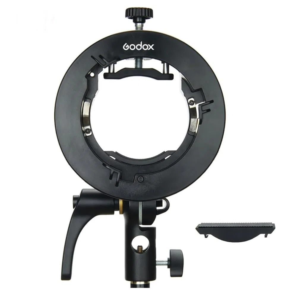 Godox S2 Bracket Supporto Bowens S-type, compatibile con flash Godox V100, AD200 Pro II, V1 Pro, RS60R, AD100 Pro, RS60BI, TT600, Funziona anche con flash Sony Canon Nikon Fujifilm