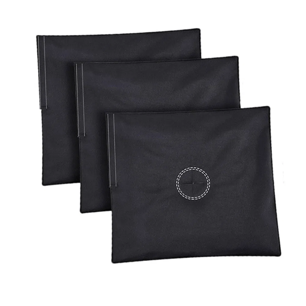 Sacchetti di sabbia riutilizzabili, confezione da 3 basi di peso in tela per bandiere da esterno, tende, ombrelloni, ancoraggi di stabilità riempibili, 45 x 48 cm, nero