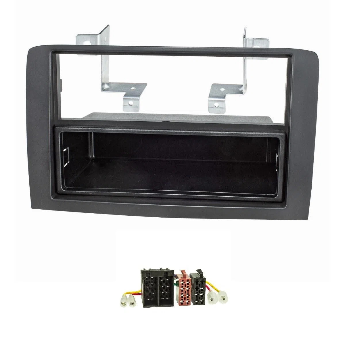 tomzz Audio 2414-028 Set di pannelli radio compatibili con Fiat Idea Lancia Musa nero con adattatore radio ISO