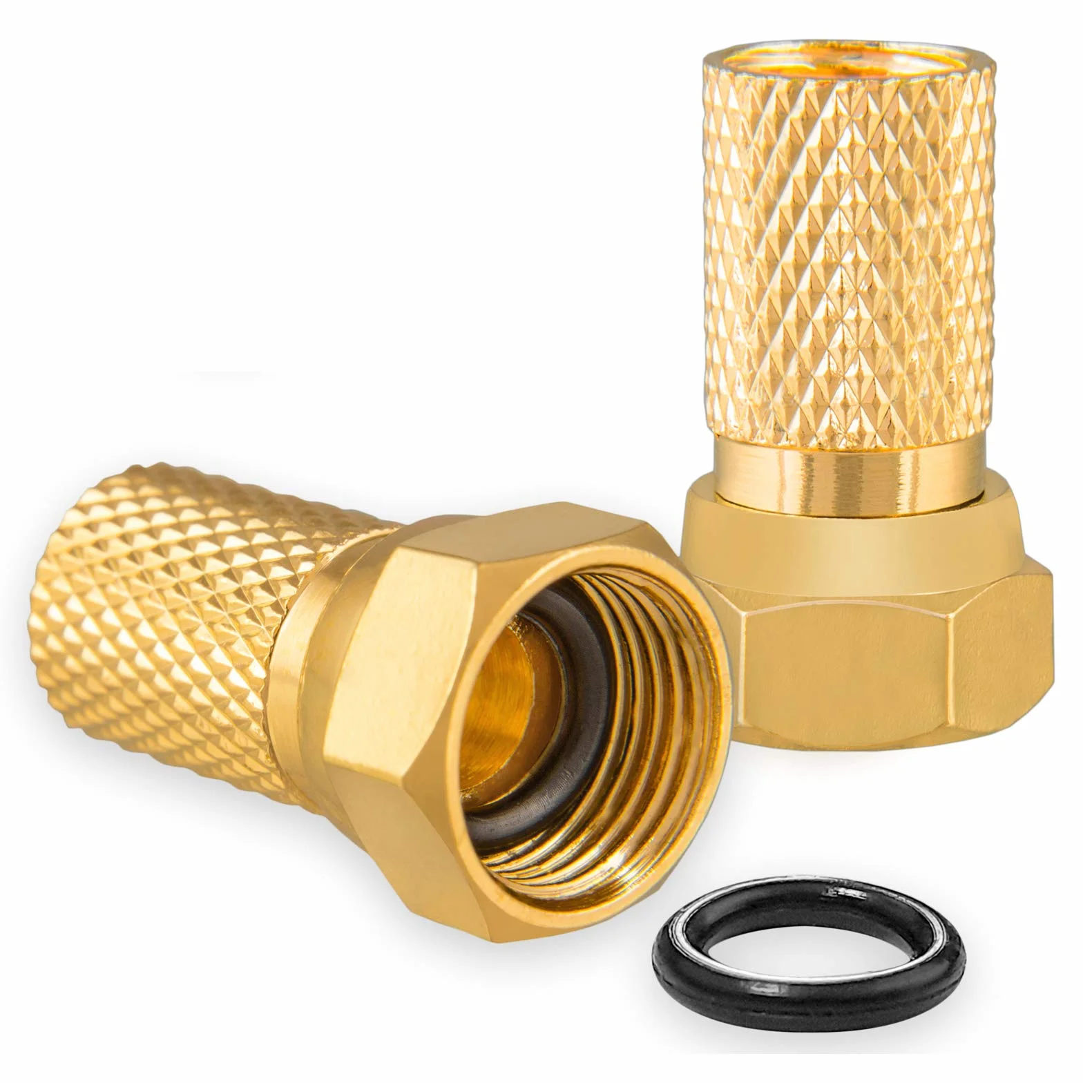hb-digital Twin LNB - Test MOLTO BUONO* - per 2 utenti, filtro LTE, 2 uscite, Full HD 4K, 0,1 dB, con protezione dalle intemperie + 4 connettori F per TV, parabola satellitare - Nero