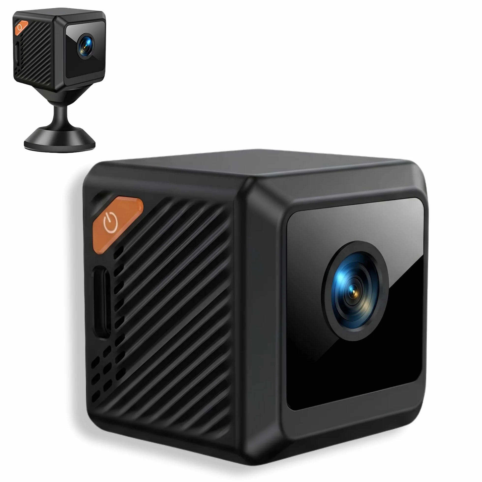Mini Telecamera Spia Wireless con Microfono Incorporato, 4K HD, Visione Notturna, Rilevamento del Movimento e Riduzione del Rumore 2D - Telecamere di Sicurezza per Interni - Telecamera con Batteria