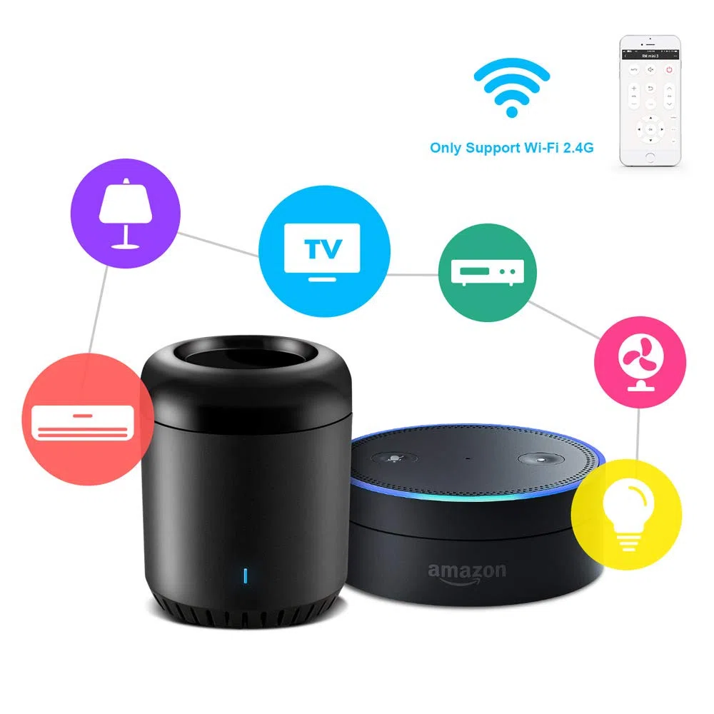 Broadlink RM Mini 3, telecomando universale WiFi IR intelligente, hub per la casa intelligente, uno per tutti i dispositivi di controllo a infrarossi, compatibile con Alexa