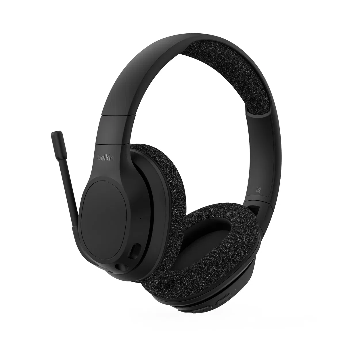 Belkin SoundForm Adapt Cuffie Bluetooth Over-Ear con Microfono a Braccio, Bluetooth Multipoint, Cuffie Wireless ENC, Durata Batteria di 65 Ore, Ricarica Rapida con USB C, Nero