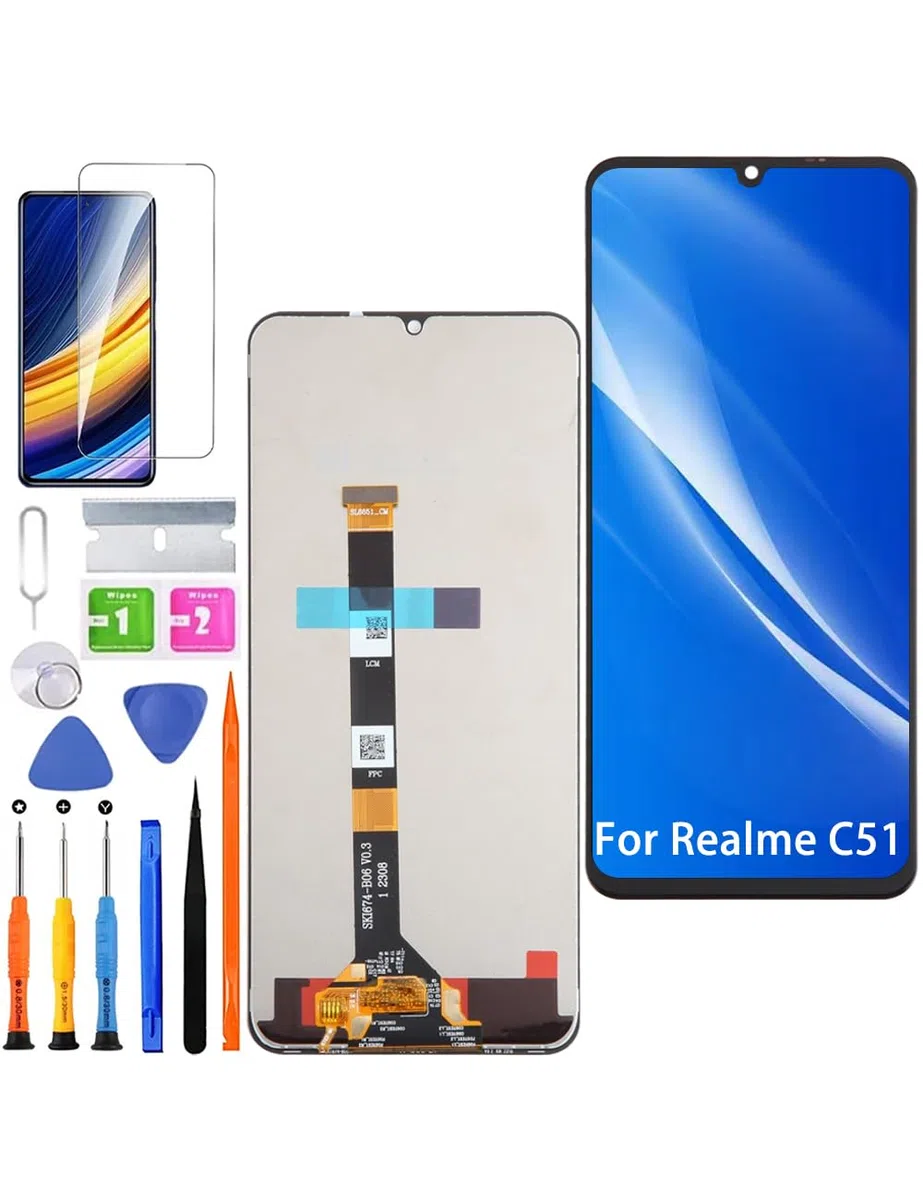 Display di ricambio per schermo LCD Realme C51, RMX3830 Display Touch Digitizer Assembly Kit parti di riparazione