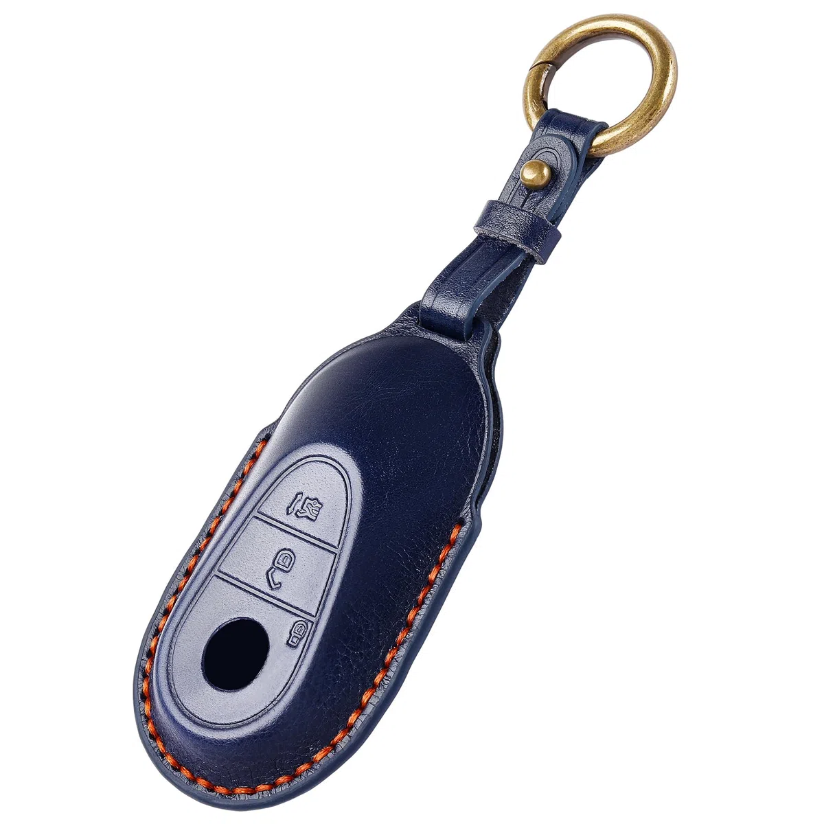 Cover Chiavi in Pelle Custodia Chiave con Portachiavi Guscio Copertina Chiave per Mercedes Benz C-Class W206 S-Class W223 GLC X254 EQS V297 EQE V295 Coprichiave Macchina Copri Chiavi, Blu