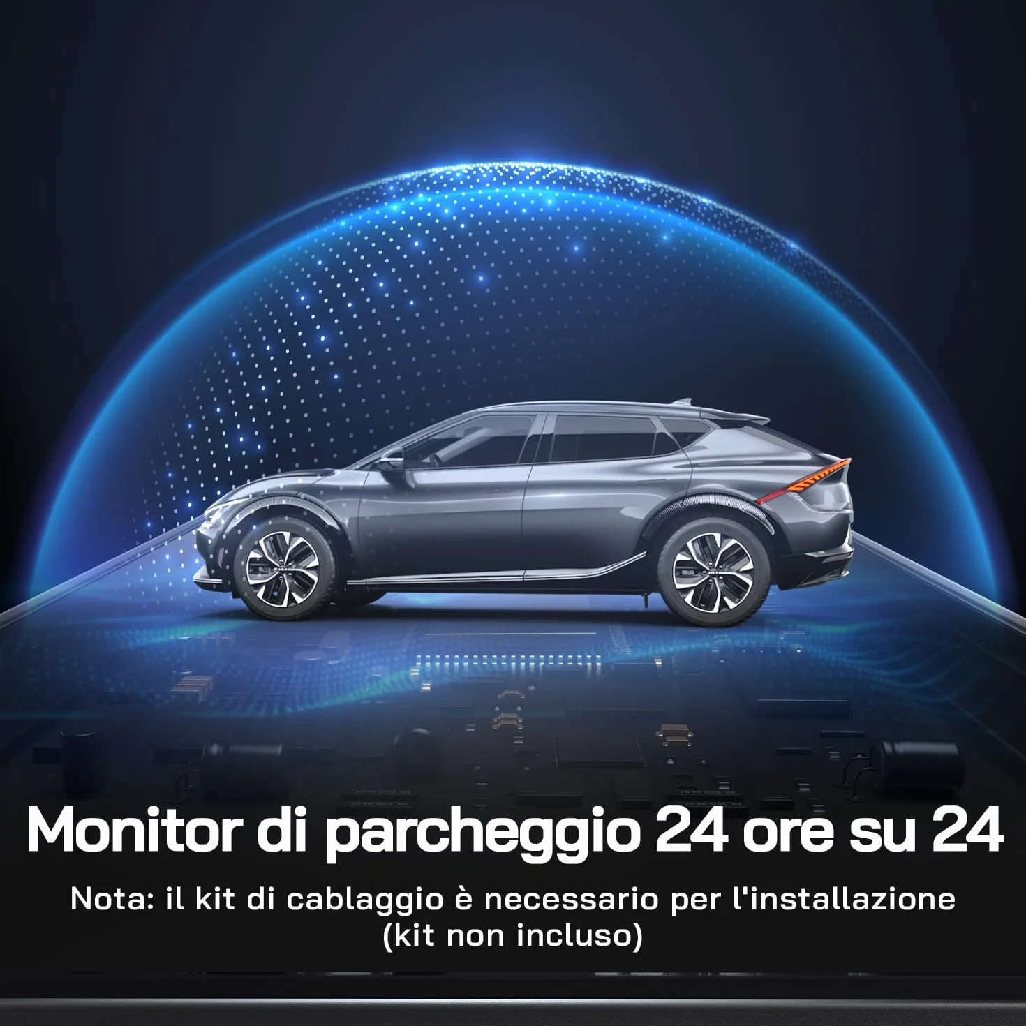 WOLFANG 2.5K Doppia Dashcam, Dash Cam Auto IPS 3" con Grandangolo di 310°, 1440P+1080P FHD Telecamera, Visione Notturna,G-Sensor, WDR, Monitor di Parcheggio, Registrazione in Loop