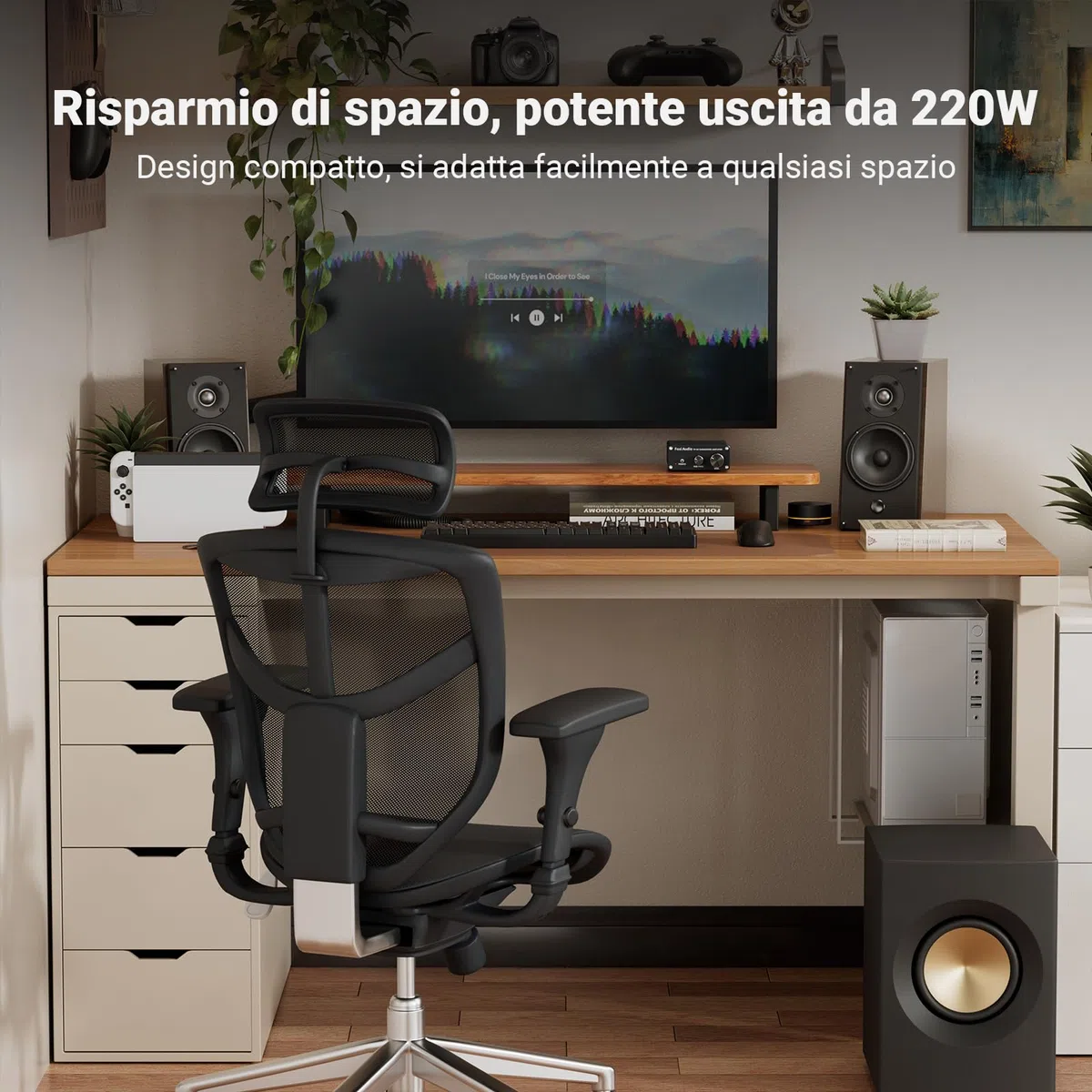Fosi Audio TP-02 220Watt Amplificatore Subwoofer Mini Sub Bass Amp Digitale classe D Integrato per Subwoofer TDA7498E