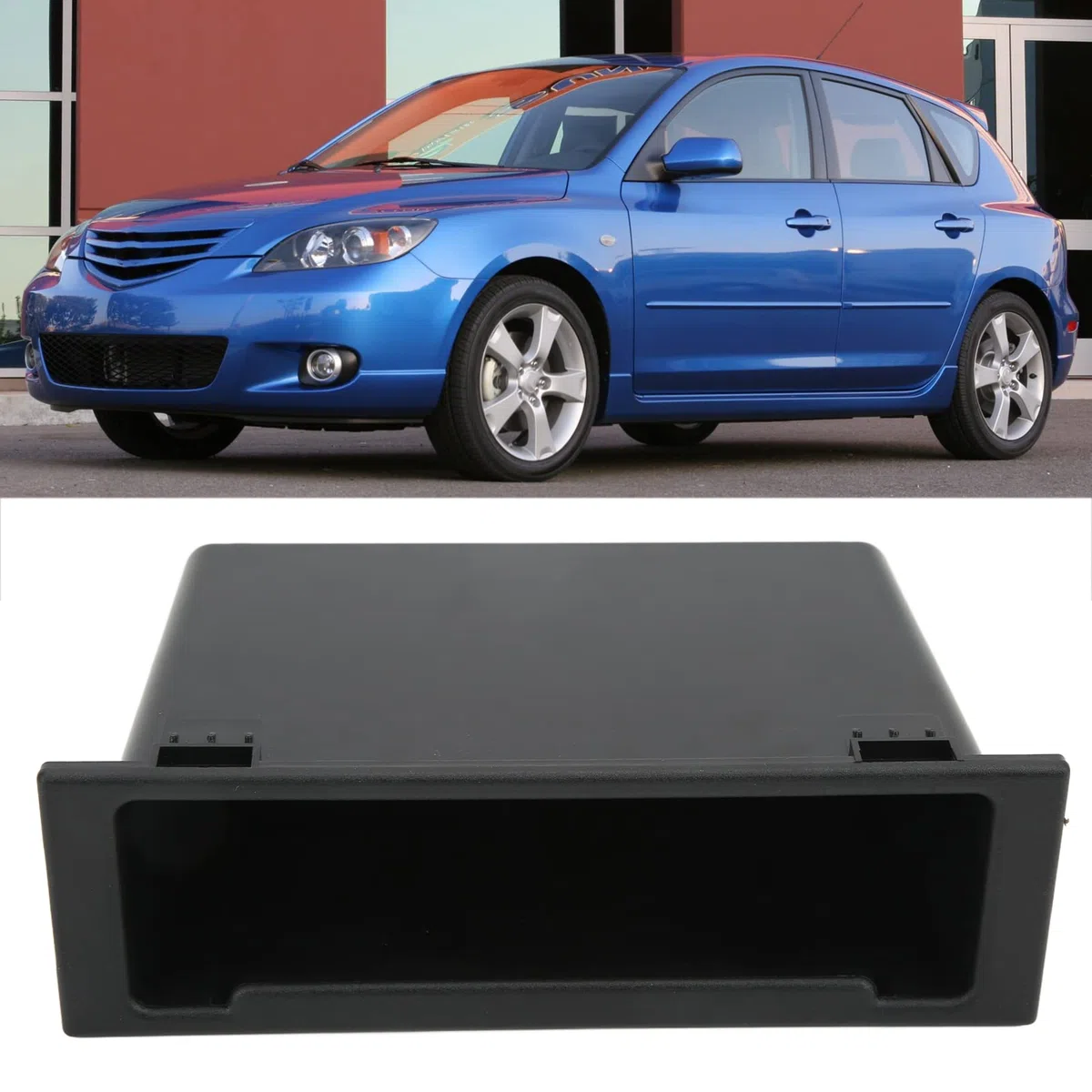 Scatola Portaoggetti per Autoradio 1Din, Organizer per Cruscotto Auto Compatibile con Radio Stereo, Dimensioni 18x15x6 cm