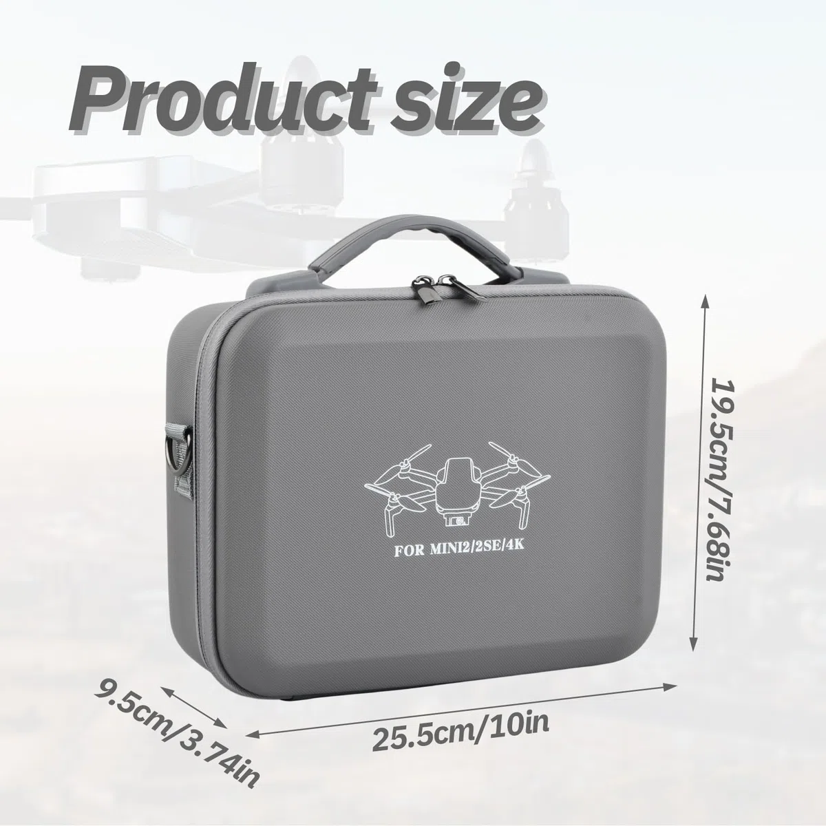 Custodia per DJI MINI 4k/Mini 2/ 2 SE, Impermeabile Compatto e portatile Borsa per DJI minis 4k attacco controller e supporti eliche con tracolla e maniglia, Grigio