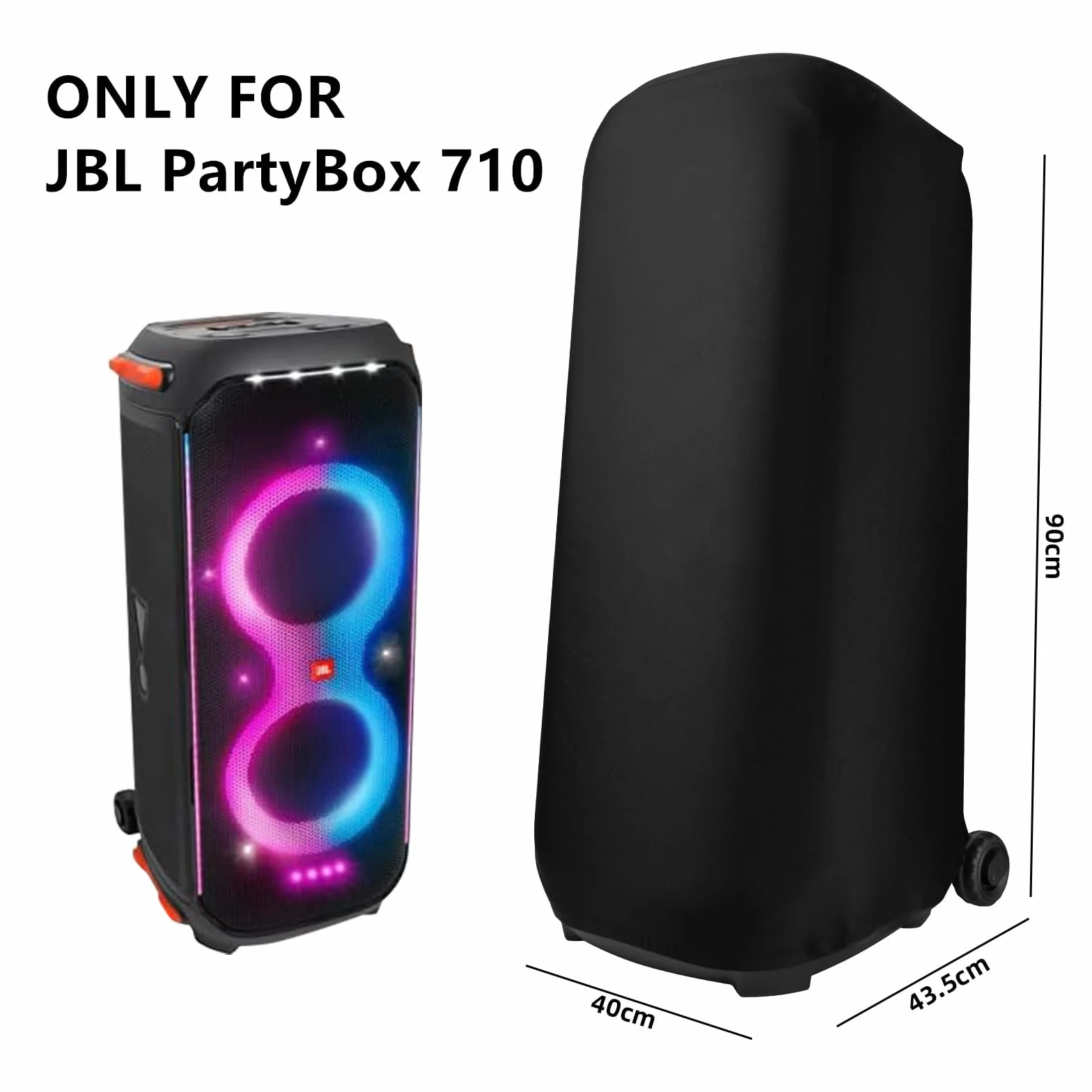 Custodia Protettiva Antipolvere per JBL PartyBox 710 Cassa Altoparlante Wireless Bluetooth,Lycra Borsa Copertura Cover Accessori per JBL PartyBox 710(Nero)