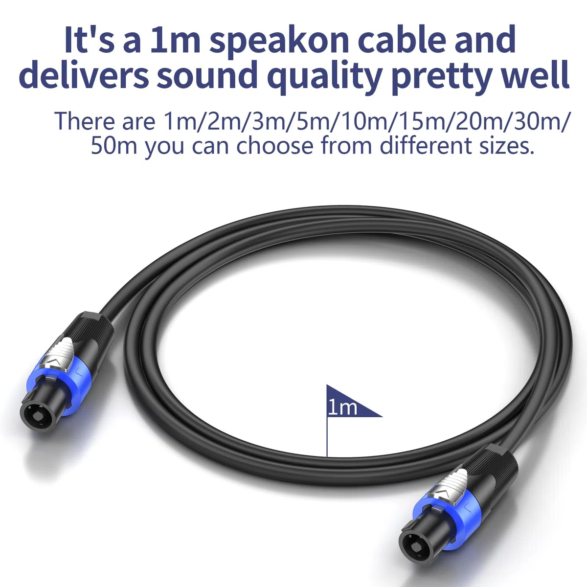 GCTBL 10M Cavi Speakon a Speakon Cavo per Casse audio professionale da 15 Guage Cavo per altoparlanti amplificatore DJ/PA con Twist Lock