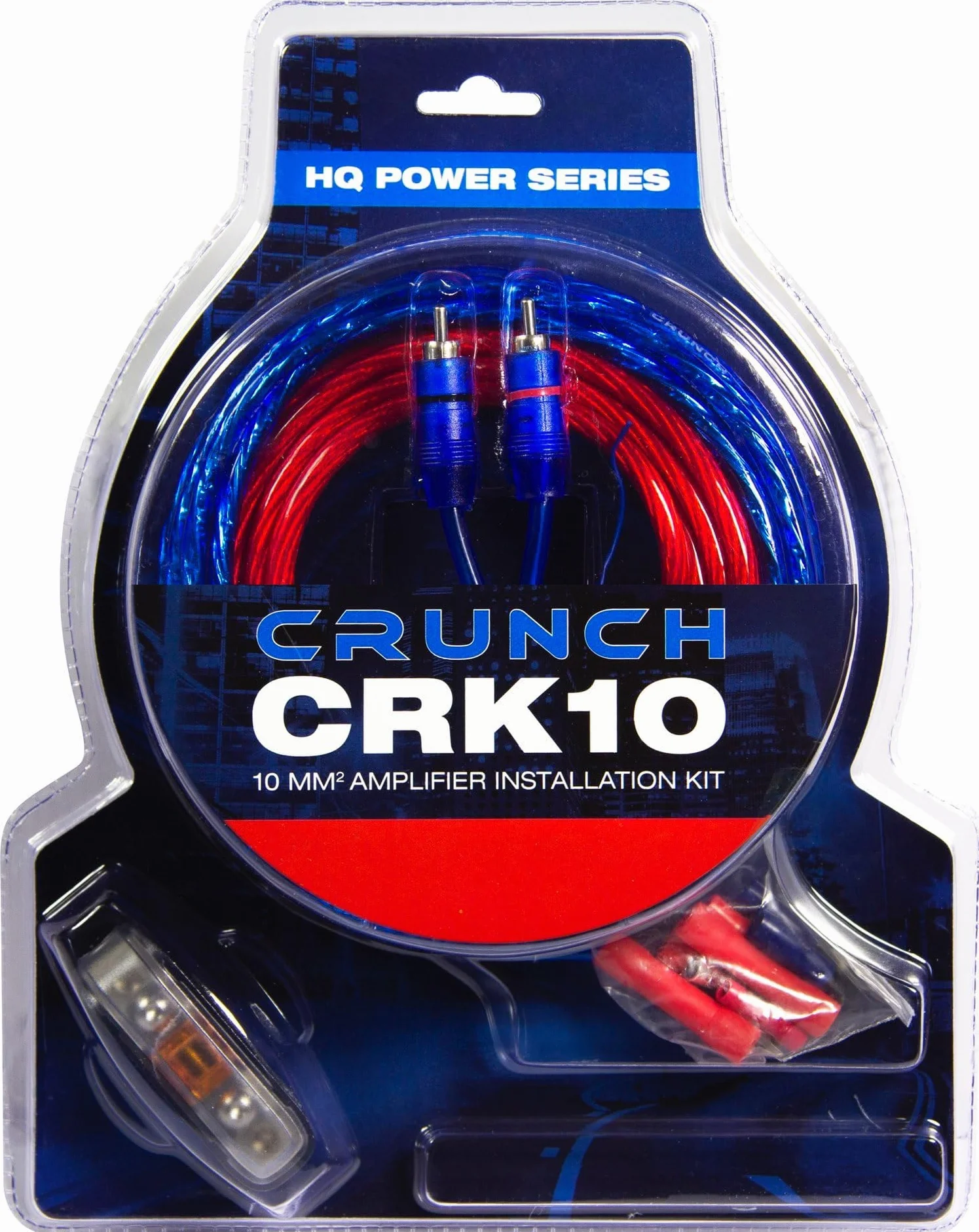 Crunch CRK10 | 10 mm² Verstärker-Anschluss-Set - Kabelset 5 m mit Cinchkabel