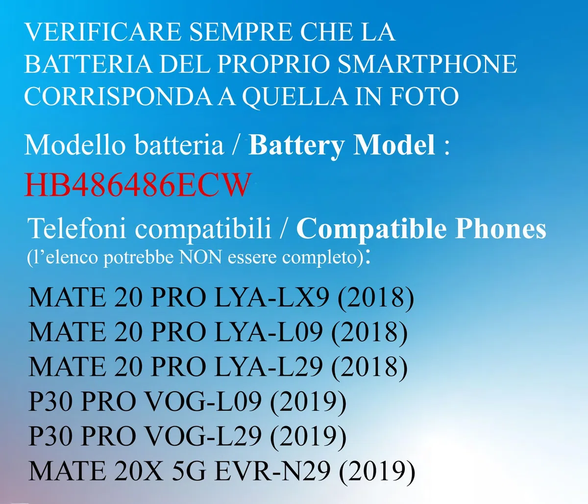 ELLENNE BATTERIA per HUAWEI MATE 20 PRO - P30 PRO HB486486ECW+KIT ATTREZZI | Batteria per HUAWEI MATE 20 PRO - P30 PRO HB486486ECW 4200MAH - Nuova con Kit attrezzi per lo smontaggio