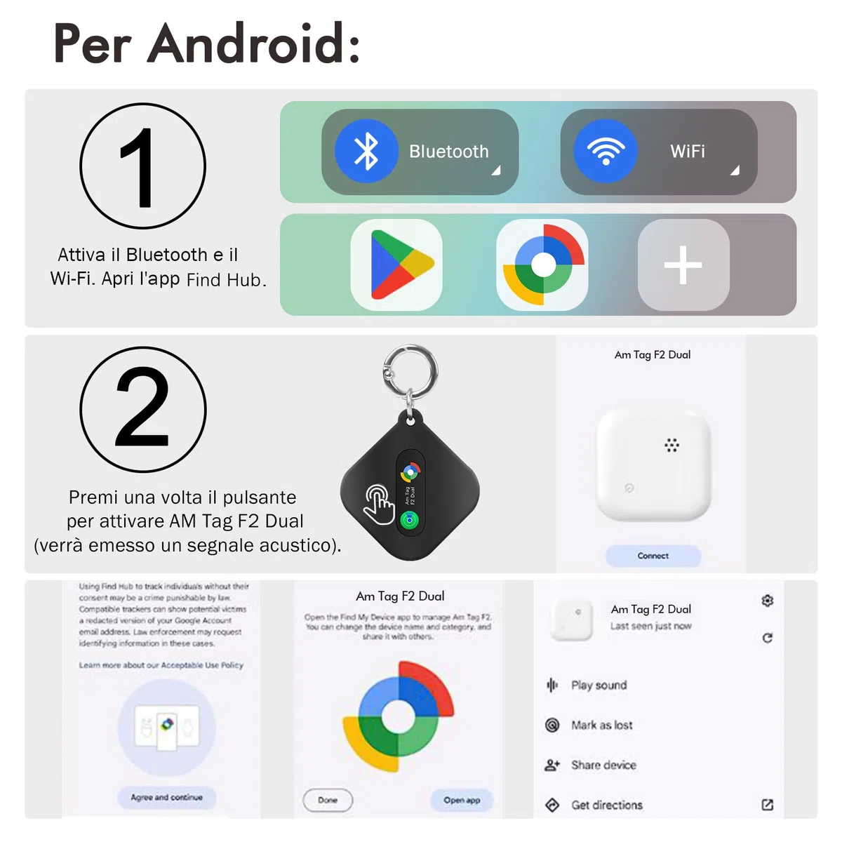 Smart Tag Trova Chiavi Compatibile con iOS Find My APP o Android Find Hub IP67 impermeabile batteria CR2032 sostituibile Bluetooth Tracker Finder per chiavi bagagli/borse/valigia/portafoglio