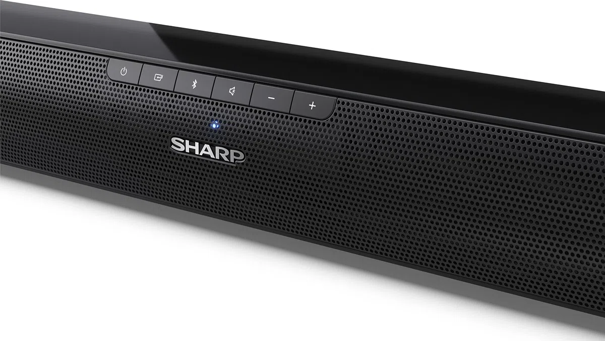 Sharp HT-SB100 Mini Soundbar con streaming audio wireless Bluetooth 5.1, Bluetooth con HDMI ARC/CEC, USB player, potenza totale 75 W, colore: Nero