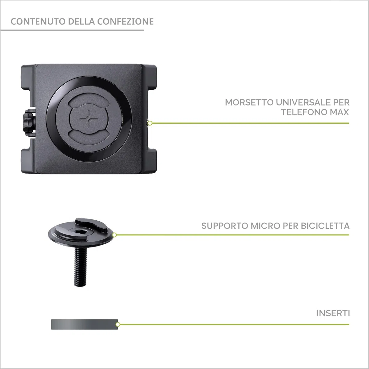 SP CONNECT Micro Stem Mount Pro Clamp | SPC+ | Supporto per cellulare per manubrio della bicicletta | Supporto per smartphone bicicletta | Supporto per cellulare