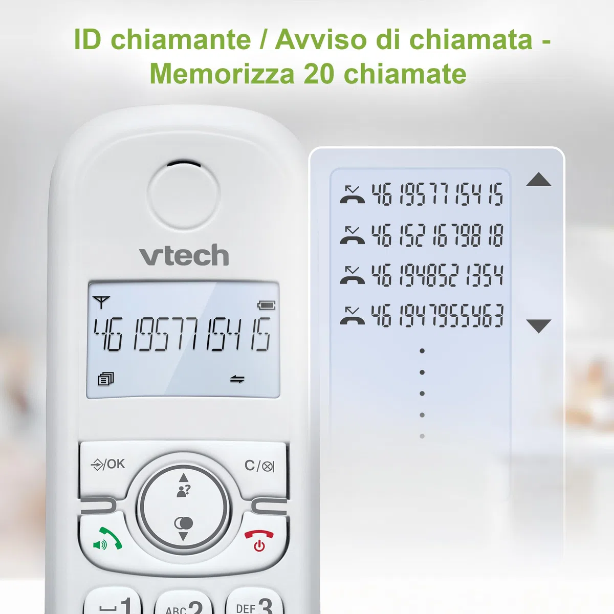 VTech CS1500 Telefono Cordless Casa DECT con vivavoce, Telefono fisso casa per anziani, doppia ricarica, blocco chiamate, identificatore di chiamata, display retroilluminato e tastiera, modalità ECO
