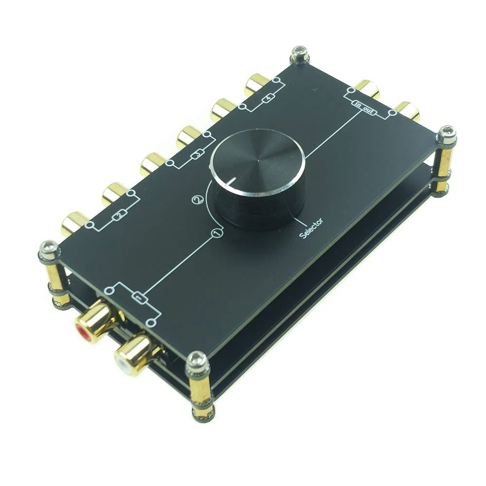 4 IN 1 OUT RCA Stereo Audio cavo interruttore, sorgente di ingresso segnale switcher selettore Splitter connettore passivo scatola Distributore
