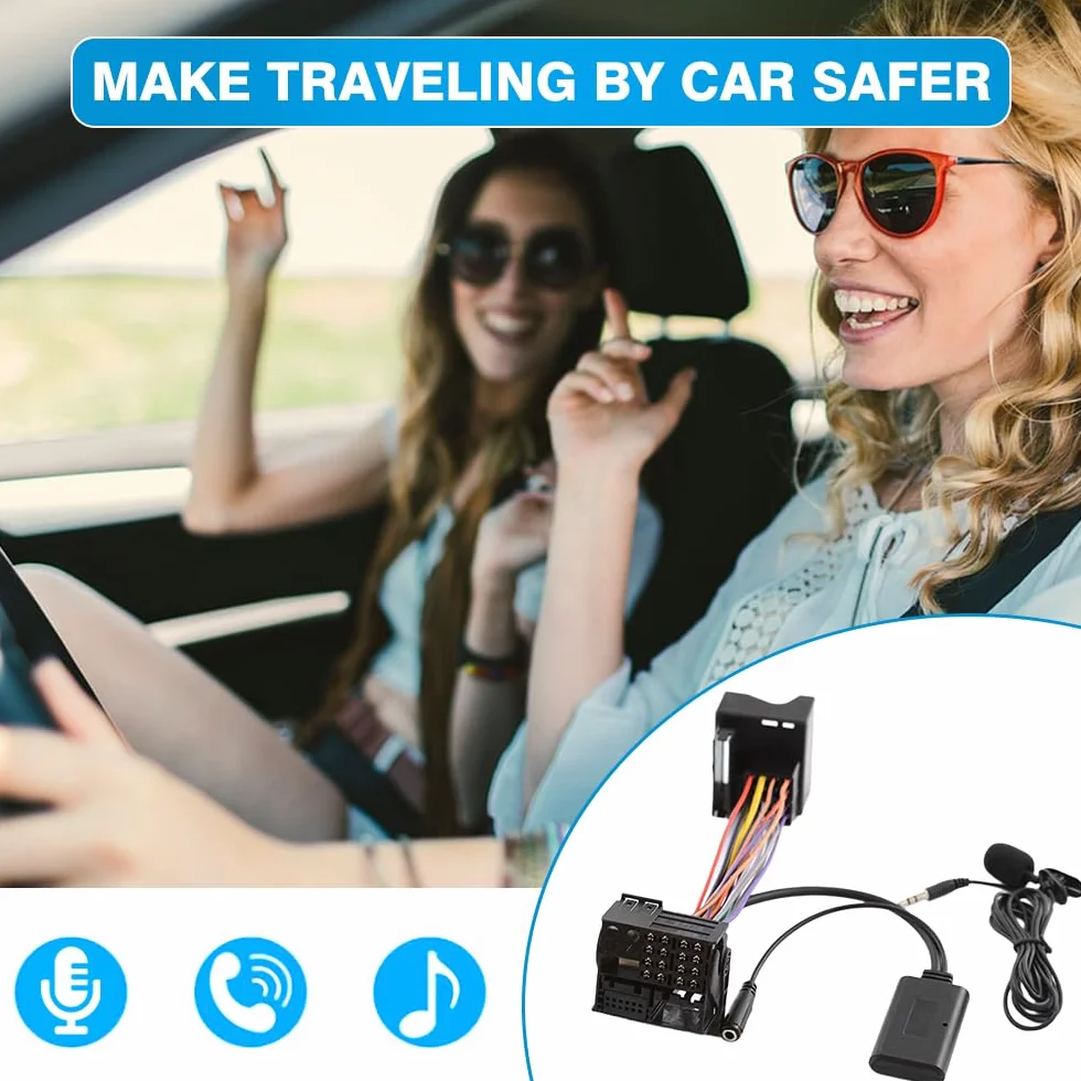 Adattatore audio Bluetooth 5.0 per auto, cavo USB a AUX, ricevitore musicale adattatore vivavoce, adattatore cavo interfaccia musicale con microfono, accessorio B-M-VV MINI C00PER