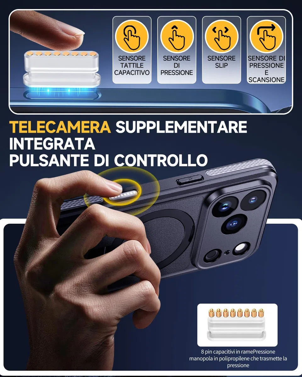 Lanhiem Cover Per iPhone 17 Pro Impermeabile con Cavalletto[IP68 Waterproof] Resistente Alle Cadute e ai Graffi Custodia Antipolvere Subacquea,per iPhone 17 Pro Protezione Militare a 360 Gradi,Nero