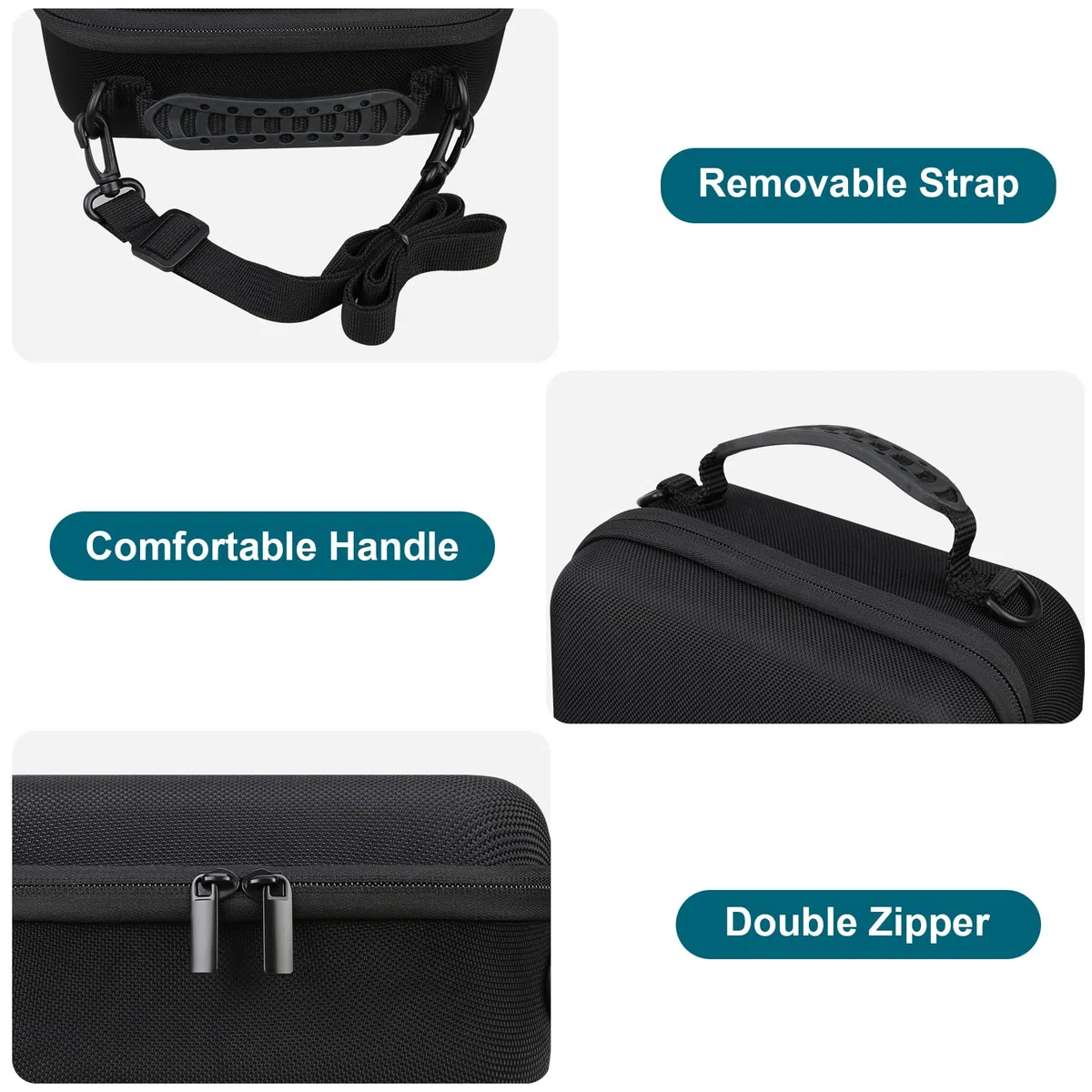 Canboc Custodia fotocamera DSLR Canon EOS Rebel T7/ R50/ R50 V/ R6 Mark II/ R100/ R8/ R7/ R5/ 90D/ 5D Mark IV e obiettivo 18-55 mm, borsa con tracolla e 3 divisori, nera (solo custodia)