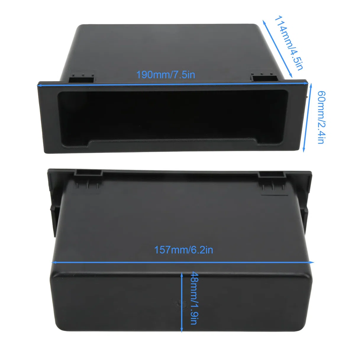 Scatola Portaoggetti per Autoradio 1Din, Organizer per Cruscotto Auto Compatibile con Radio Stereo, Dimensioni 18x15x6 cm