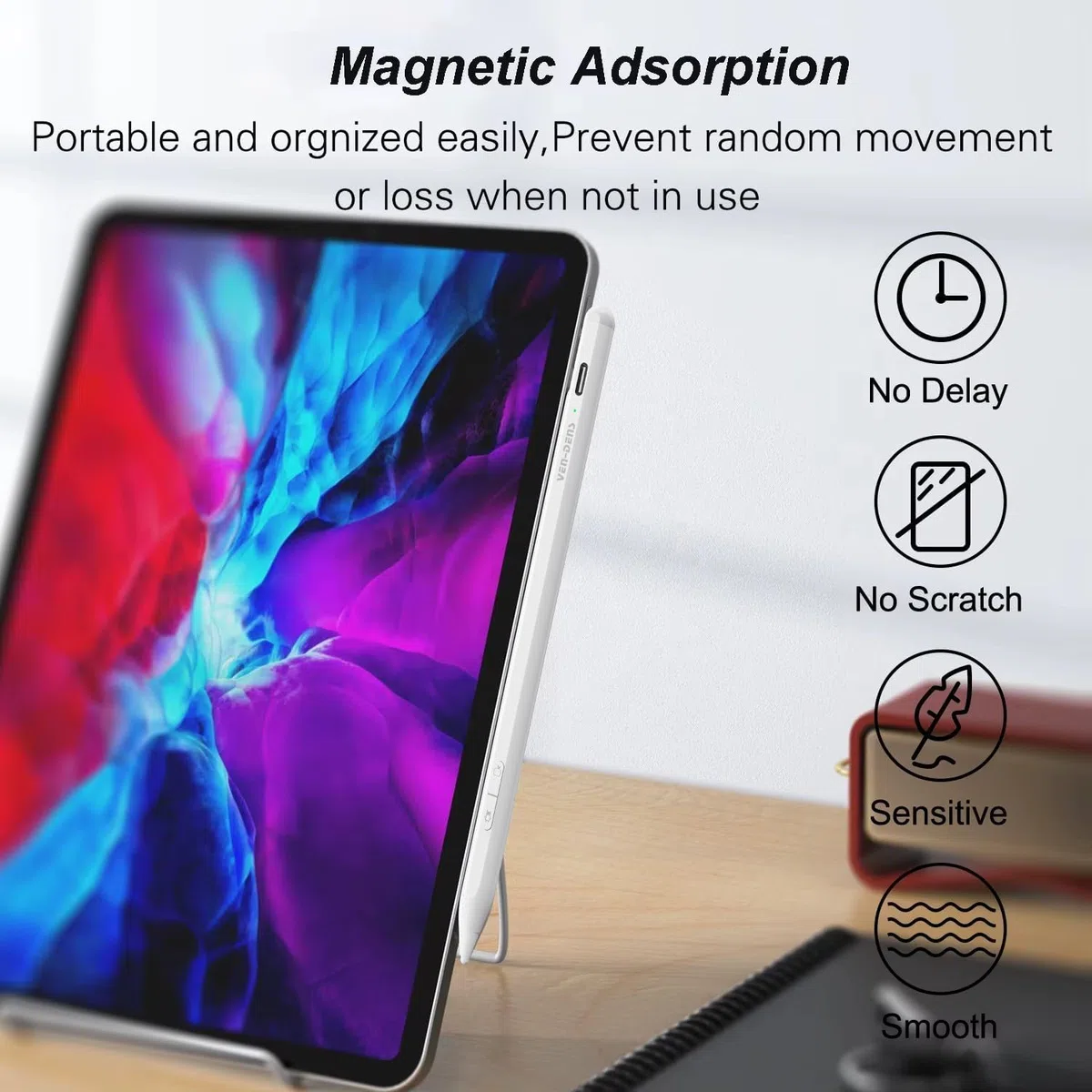 Pennino attivo compatibile con iPhone 17 Air 17 Pro Max 16e 16 Pro Max 16 Pro 16 Plus 16 Touch Screen Matita con Funzione Dual Touch Penna Ricaricabile per Scrivere e Disegno Tablet