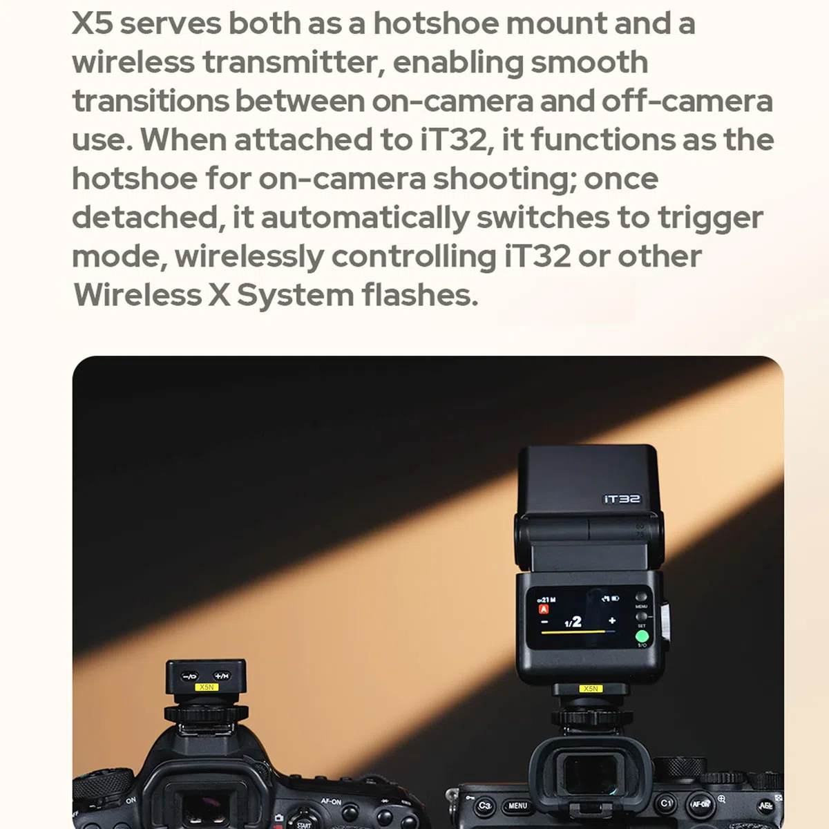 Godox X5N - Trigger per flash radio HSS TTL Flash Trigger per fotocamere Nikon, flash magnetico compatibile con flash per fotocamera Godox iT32