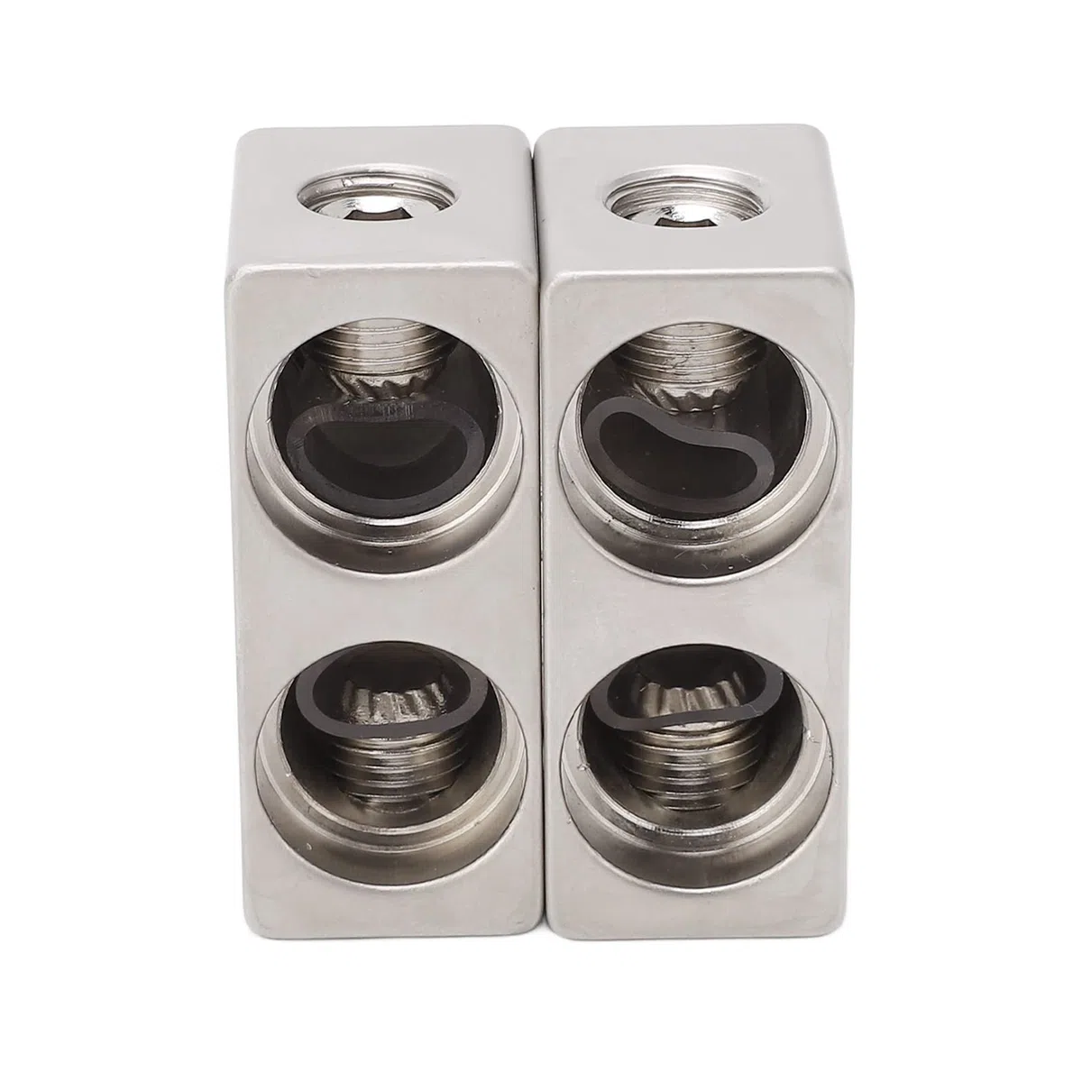Pissente Riduttore di Ingresso Amplificatore Audio per Auto, Confezione da 2 Adattatori AWG, Doppio Calibro 1/0 a Calibro 1/0, in Lega di Alluminio