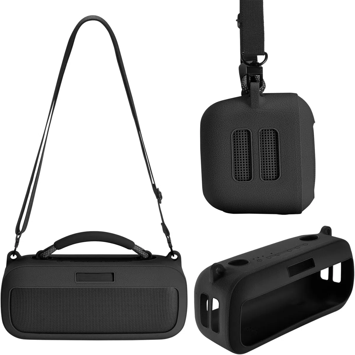 Custodia in Silicone per Bose NUOVO Diffusore Portatile SoundLink Max,Soundlink Max Manicotto da Viaggio Portatile Borsa di Trasporto con Tracolla(Nero)