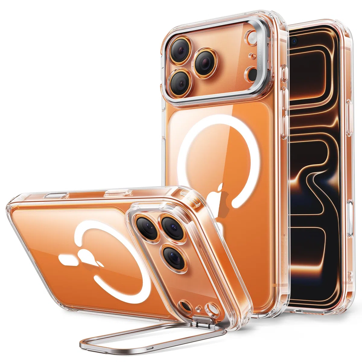 ESR Cover per iPhone 17 Pro, Controllo della fotocamera, Compatibile con MagSafe, Supporto integrato, Protezione di livello militare, Retro resistente ai graffi, Serie Classic, Trasparente